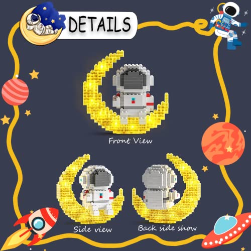KriToy Mini Building Blocks Astronaut Sets for Goodie Bags, 368 PCS Micro Mini Astronaut Building Toy Bricks for Adults, Party Favors for 12+ Teens Gifts(YY with Light) by Kritoy