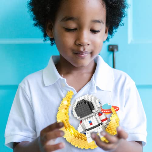 KriToy Mini Building Blocks Astronaut Sets for Goodie Bags, 368 PCS Micro Mini Astronaut Building Toy Bricks for Adults, Party Favors for 12+ Teens Gifts(YY with Light) by Kritoy