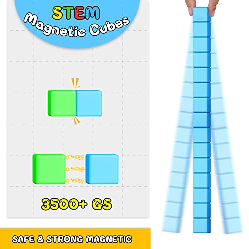 36PCS Upgraded Large Magnetic Blocks for Toddler Toys, STEM Montessori Toys for Kids Ages 3 4 5 Year Old Boys & Girls, Large Magnet Building Blocks Construction Learning Toys Gifts by Toylogy