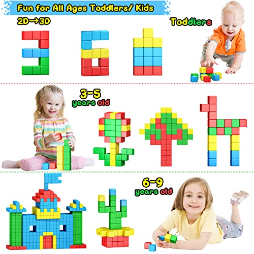 36PCS Upgraded Large Magnetic Blocks for Toddler Toys, STEM Montessori Toys for Kids Ages 3 4 5 Year Old Boys & Girls, Large Magnet Building Blocks Construction Learning Toys Gifts by Toylogy
