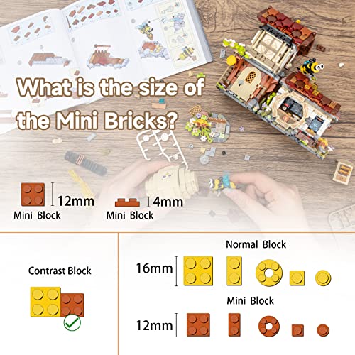 QLT Honey Workshop Mini Building Blocks, MOC Creative Building Toys Model Set for 7-9 Years Old Girls Boys, 1242 PCS Simulation Architecture Construction Toy, Gift Idea for Kids Adults by Shantou Yichao Technology Co., LTD