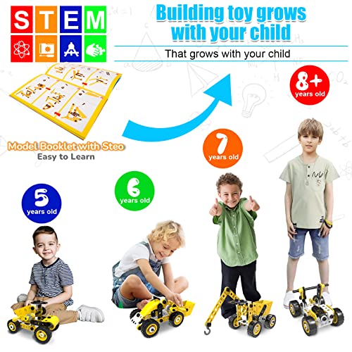 HOMCENT Building Toys Stem Educational Blocks for Kids, 10 in 1 Construction Block Learning Kit for Toddlers, Creative Engineering Toys Gifts for Boys and Girls Age 5 6 7 8 9 10+ Years Old from HOMCENT