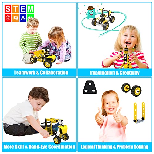 HOMCENT Building Toys Stem Educational Blocks for Kids, 10 in 1 Construction Block Learning Kit for Toddlers, Creative Engineering Toys Gifts for Boys and Girls Age 5 6 7 8 9 10+ Years Old from HOMCENT