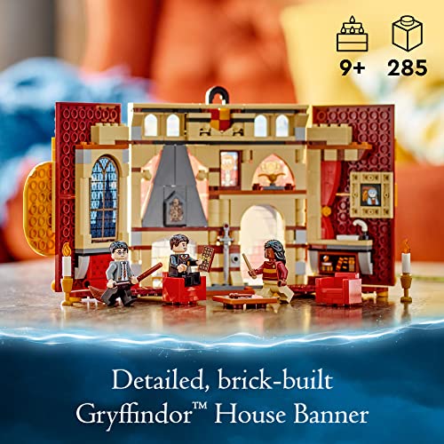 LEGO Harry Potter Gryffindor House Banner Set 76409, Hogwarts Castle Common Room Toy or Wall Display, Fold Up Travel Toy, Collectible with 3 Minifigures from LEGO