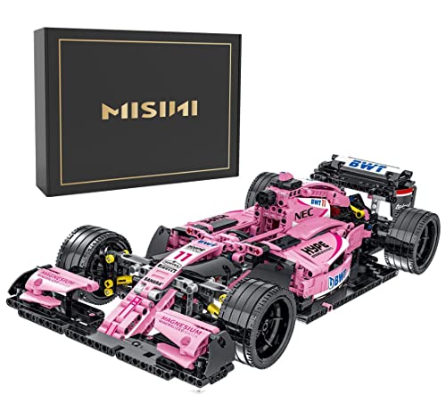 MISINI 1100PCS Technik Building Blocks Racing Car F11 Model ,1:10 MOC Creative Building Block Sports car, Compatible with Lego Technology (Pink) by shenzhenshichangqinshiyeyouxiangongsi