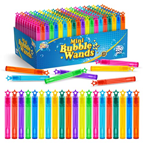 200 Pieces Mini Bubble Wands,Bubble Party Favors Assortment Toys for Kids,Themed Birthday, Halloween, Goodie Bags, Carnival Prizes, Wedding, Bubble Maker Toys for Kids,Outdoor Gifts for Girls & Boys by SpringFlower