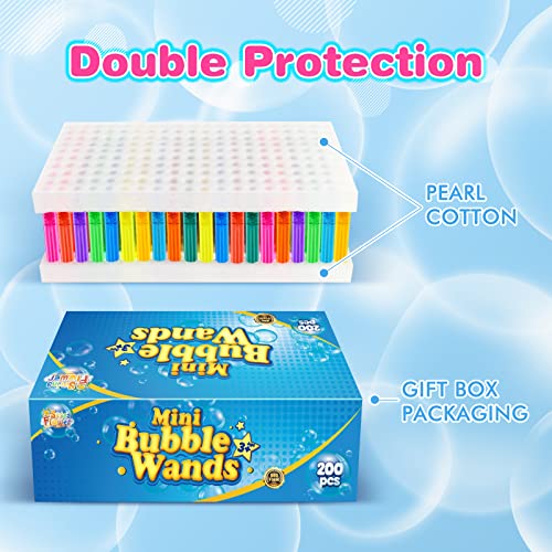 200 Pieces Mini Bubble Wands,Bubble Party Favors Assortment Toys for Kids,Themed Birthday, Halloween, Goodie Bags, Carnival Prizes, Wedding, Bubble Maker Toys for Kids,Outdoor Gifts for Girls & Boys by SpringFlower