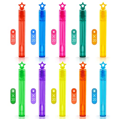 200 Pieces Mini Bubble Wands,Bubble Party Favors Assortment Toys for Kids,Themed Birthday, Halloween, Goodie Bags, Carnival Prizes, Wedding, Bubble Maker Toys for Kids,Outdoor Gifts for Girls & Boys by SpringFlower