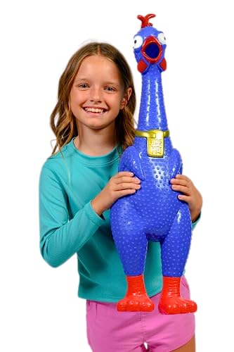 Animolds Hug Me Giant Rubber Chicken- Huge Screaming Rubber Chicken Toy for Kids Novelty Extra Large Squeaky Toy | Screams Up to 45 Seconds- Our Biggest Chicken Yet! (Blue) by Flash Sales