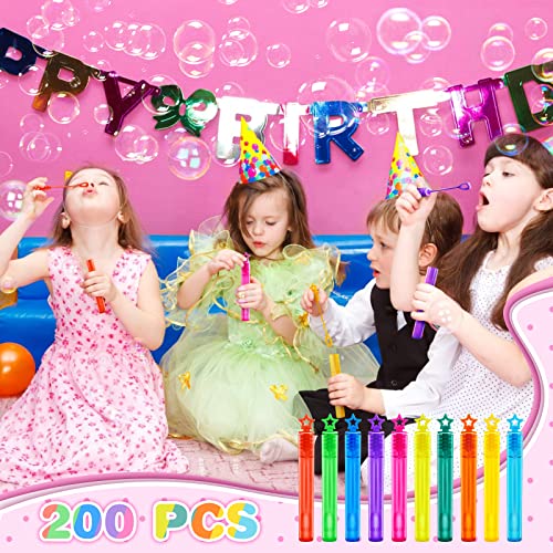 200 Pieces Mini Bubble Wands,Bubble Party Favors Assortment Toys for Kids,Themed Birthday, Halloween, Goodie Bags, Carnival Prizes, Wedding, Bubble Maker Toys for Kids,Outdoor Gifts for Girls & Boys by SpringFlower