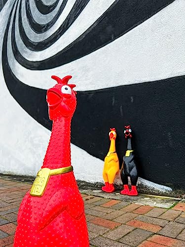 Animolds Hug Me Giant Rubber Chicken- Huge Screaming Rubber Chicken Toy for Kids Novelty Extra Large Squeaky Toy | Screams Up to 45 Seconds- Our Biggest Chicken Yet! (Blue) by Flash Sales