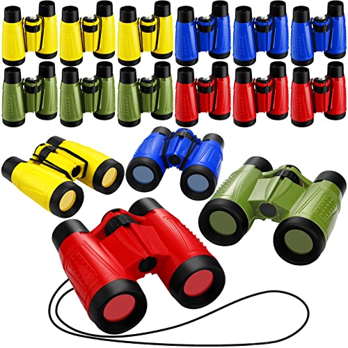 16 Toy Binoculars with Neck String for Kids Learning Novelty Binocular Bulk Safari Party Favors Jungle Binoculars for Explorers Gifts Bird Watching Camping Hunting, 4.3 x 4.1 Inches (Multicolor) from Deekin