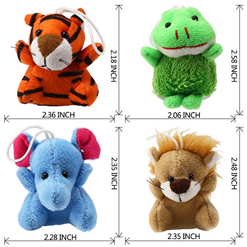32 Piece Mini Plush Animal Toy Set, Cute Small Animals Plush Keychain Decoration for Themed Parties, Kindergarten Gift Giveaway, Teacher Student Award, Goody Bags Filler For Boys Girls Child Kid by Punertoy