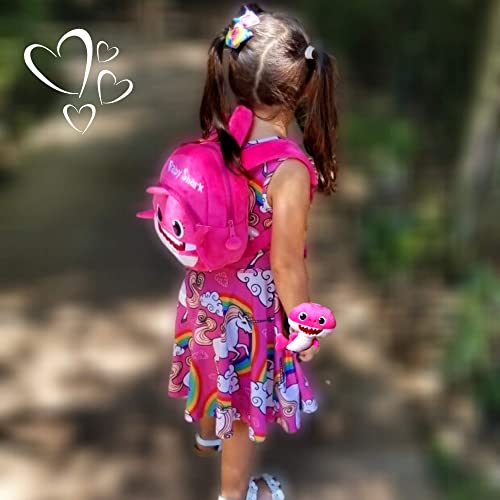 Q&M Novelties Baby Shark Backpack Gift Set Bundle (5 Pack), Kids Baby Shark Toys Plush Toddler Play Set, Pink- Mommy Shark from Q&M Novelties