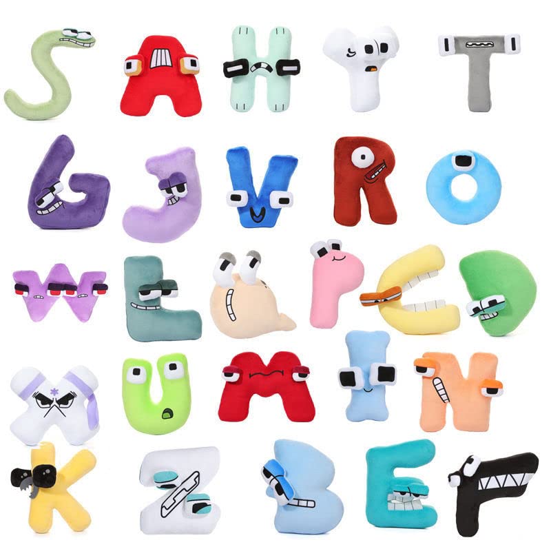 26PCS Alphabet Lore Plush Toys 8", Alphabet Lore Stuffed Animals Pillow Toys, Soft Novelty Kawaii Educational Letter Cartoon Anime Plush for Boys Girls Fans Kids Family Birthday Party Favor (A-Z, 8IN) from ONDO