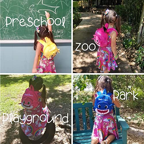 Q&M Novelties Baby Shark Backpack Gift Set Bundle (5 Pack), Kids Baby Shark Toys Plush Toddler Play Set, Pink- Mommy Shark from Q&M Novelties