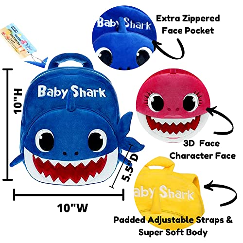 Q&M Novelties Baby Shark Backpack Gift Set Bundle (5 Pack), Kids Baby Shark Toys Plush Toddler Play Set, Pink- Mommy Shark from Q&M Novelties