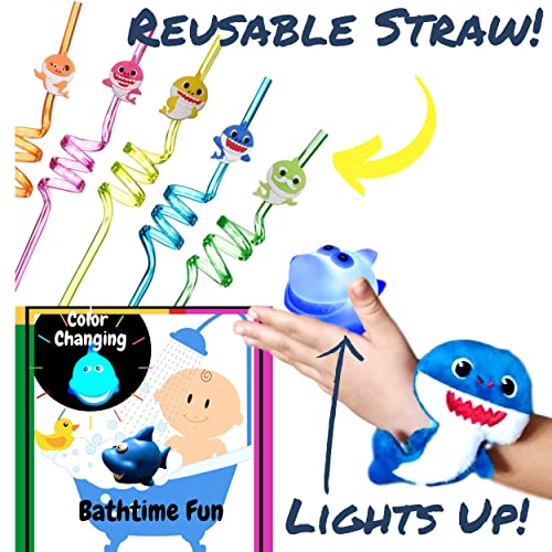 Q&M Novelties Baby Shark Backpack Gift Set Bundle (5 Pack), Kids Baby Shark Toys Plush Toddler Play Set, Pink- Mommy Shark from Q&M Novelties