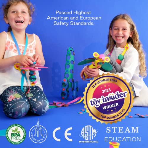 Clixo Rainbow 42 Piece Pack- The Flexible, Durable, Imagination-Boosting Magnetic Building Toy- Modern, Modular Designs for Hours of STEM Play. A Multi-Sensory Magnet Toy Experience Anywhere! Ages 4-8 by Toyish Labs Inc.