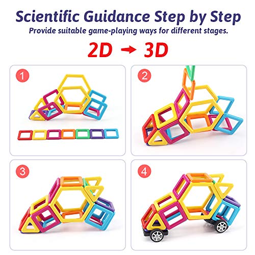 nicknack Mini Magnetic Blocks Toys Magnetic Tiles Building Blocks for Kids Baby and Toddler Gift Magnet Stacking Block Toys, 116pcs by nicknack