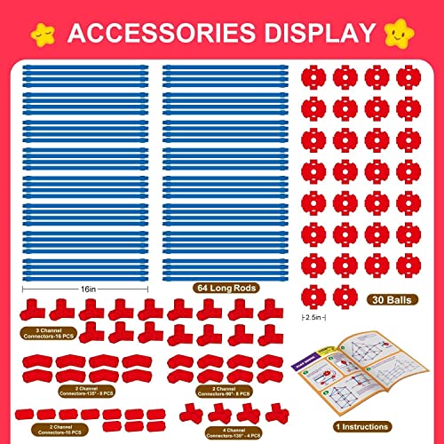 OleFun Fort Building Kit for Kids 4,5,6,7,8+Year Old Boys & Girls, 140 pcs, Creative STEM Building Toys for DIY Castles, Tunnels, Play Tent, Ideal Gift for Aged 5-8 by OleFun