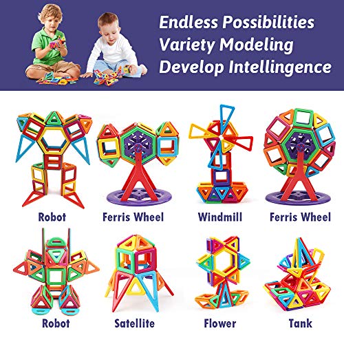 nicknack Mini Magnetic Blocks Toys Magnetic Tiles Building Blocks for Kids Baby and Toddler Gift Magnet Stacking Block Toys, 116pcs by nicknack