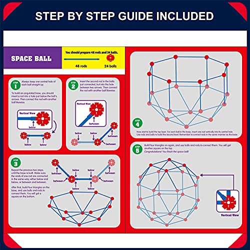 OleFun Fort Building Kit for Kids 4,5,6,7,8+Year Old Boys & Girls, 140 pcs, Creative STEM Building Toys for DIY Castles, Tunnels, Play Tent, Ideal Gift for Aged 5-8 by OleFun
