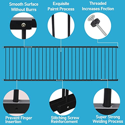 WAOWAO Window Safety Guards for Children Kids Child Toddler Pets Proof Extra Wide Black Tension Security Window Guard Gate for Home Fit 31.50"-86.62" (Black-4 Piece(86.61"-111.80"), Black) from WAOWAO