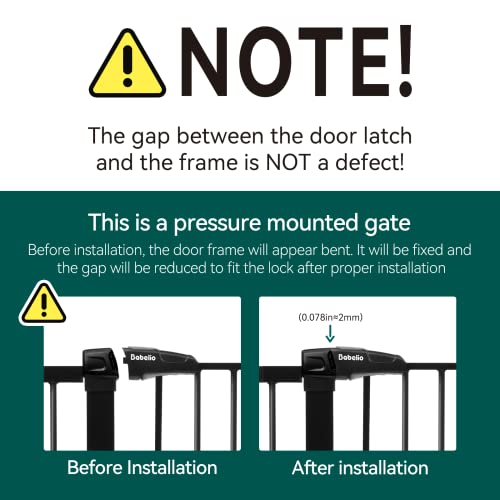 Mom's Choice Award Winner-BABELIO Metal Baby Gate, 29-48'' Extra Wide Pet Gate, Walk Thru Child Safety Gate with Door, Pressure Mounted Dog Gate for Doorways & Stairs, with Y Spindle Rods,Black by BABELIO