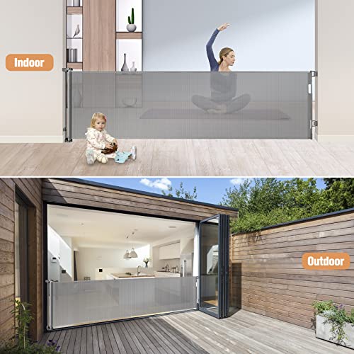 165 Inch Extra Wide Baby Gate Retractable Baby Gates Extra Wide Baby Gates for Large Openings Extra Long Baby Gate Indoor Extra Large Baby Gate Mesh Dog Gates for Doorways Pet Gate Outdoor Safety Gate from betertek