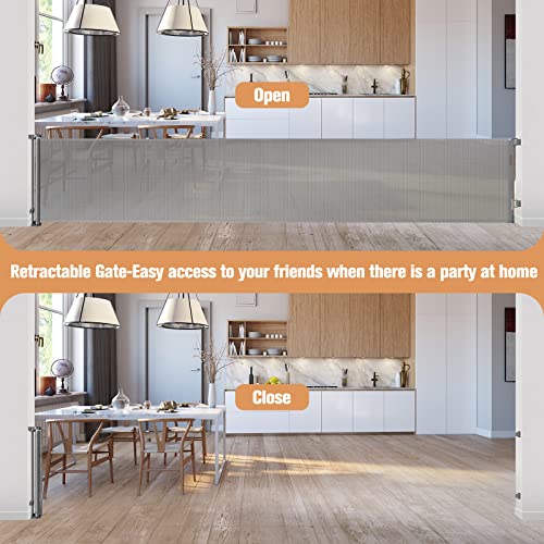 165 Inch Extra Wide Baby Gate Retractable Baby Gates Extra Wide Baby Gates for Large Openings Extra Long Baby Gate Indoor Extra Large Baby Gate Mesh Dog Gates for Doorways Pet Gate Outdoor Safety Gate from betertek