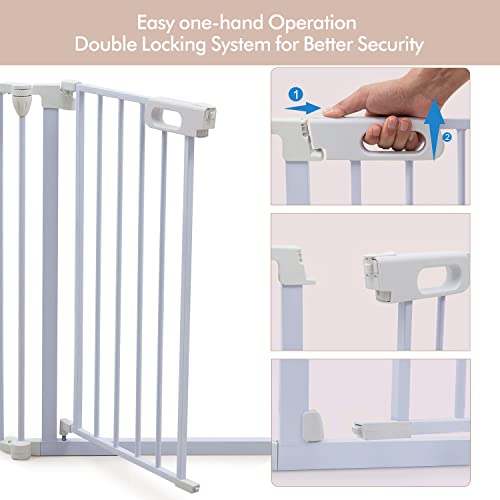 HOYOFO 125.98" Extra Wide Baby Gate Adjustable Play Yard Dog Fence Foldable 5 Panels Safety Gates for Stairs,Doorways by US ANNIE LLC