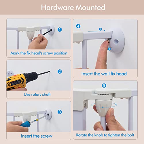 HOYOFO 125.98" Extra Wide Baby Gate Adjustable Play Yard Dog Fence Foldable 5 Panels Safety Gates for Stairs,Doorways by US ANNIE LLC