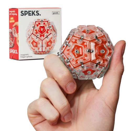 Speks Geode Magnetic Fidget Sphere - Pentagons 12-Piece Set - Lava - Fun Desk Toy for Adults by Speks