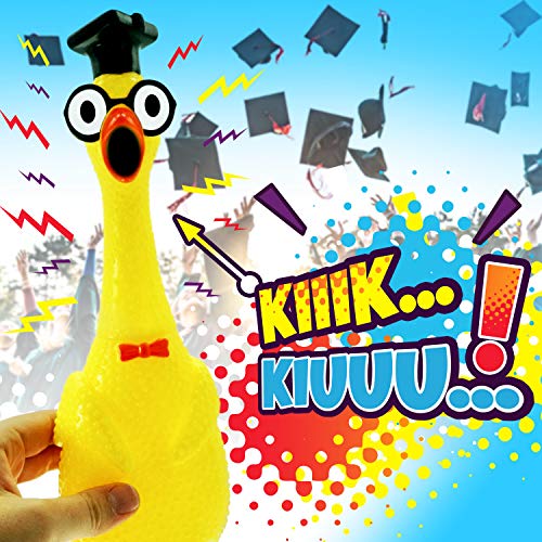 JA-RU Squeeze Me Rubber Chicken Toy (3 Units Assorted) Large Squeeze Chicken Prank Novelty Screaming Rubber Chicken for Kids Squawking Loud Sound Noise Making Party Favor Prank Dog Toy & Ball 1704-3s from JA-RU