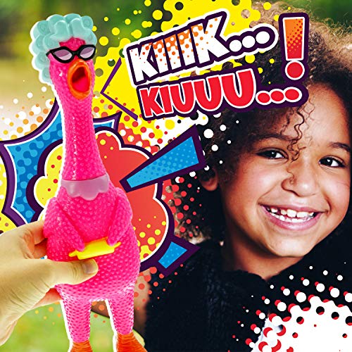 JA-RU Squeeze Me Rubber Chicken Toy (3 Units Assorted) Large Squeeze Chicken Prank Novelty Screaming Rubber Chicken for Kids Squawking Loud Sound Noise Making Party Favor Prank Dog Toy & Ball 1704-3s from JA-RU
