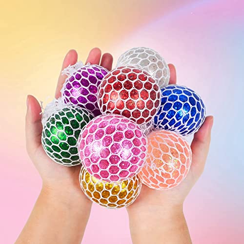 Littley 16 Pcs Kids Stress Balls,Squishy Stress Ball for Adults,Mesh Squishy Balls,Squishy Squeeze Balls Fidget Toys,globbles Stress Relief Toy,Stocking Stuffers,Cool Party Favors for Kids(16) from Littley