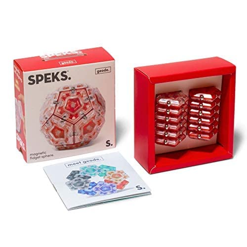 Speks Geode Magnetic Fidget Sphere - Pentagons 12-Piece Set - Lava - Fun Desk Toy for Adults by Speks