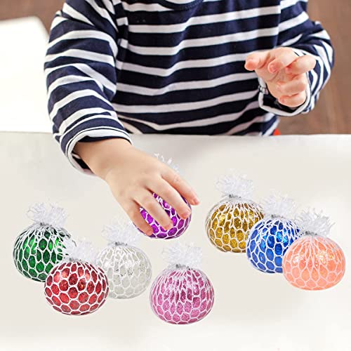 Littley 16 Pcs Kids Stress Balls,Squishy Stress Ball for Adults,Mesh Squishy Balls,Squishy Squeeze Balls Fidget Toys,globbles Stress Relief Toy,Stocking Stuffers,Cool Party Favors for Kids(16) from Littley