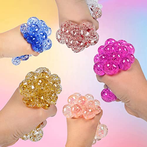 Littley 16 Pcs Kids Stress Balls,Squishy Stress Ball for Adults,Mesh Squishy Balls,Squishy Squeeze Balls Fidget Toys,globbles Stress Relief Toy,Stocking Stuffers,Cool Party Favors for Kids(16) from Littley