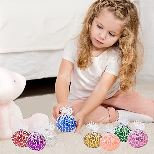 Littley 16 Pcs Kids Stress Balls,Squishy Stress Ball for Adults,Mesh Squishy Balls,Squishy Squeeze Balls Fidget Toys,globbles Stress Relief Toy,Stocking Stuffers,Cool Party Favors for Kids(16) from Littley
