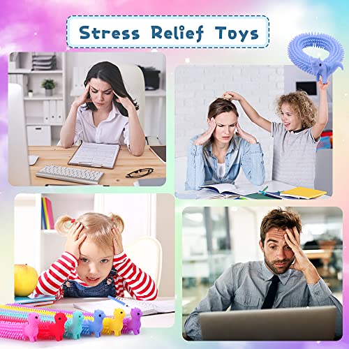 YUJUN 24PCS Stretchy Strings Fidget Toys, Colorful Sensory Worm Fidget Stretchy Toys for Kids Autistic Children Adults Relief Relaxing Anxiety Stress for Children Party Favors Gifts from YUJUN