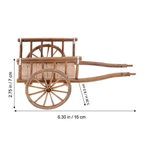 STOBOK 2Pcs Miniature Farming Cart Model Dollhouse Miniature Barrows Simulation Cart Ornaments Landscape Decorations Ancient Wagon Farm Tool Toys by STOBOK