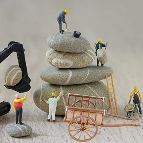 STOBOK 2Pcs Miniature Farming Cart Model Dollhouse Miniature Barrows Simulation Cart Ornaments Landscape Decorations Ancient Wagon Farm Tool Toys by STOBOK