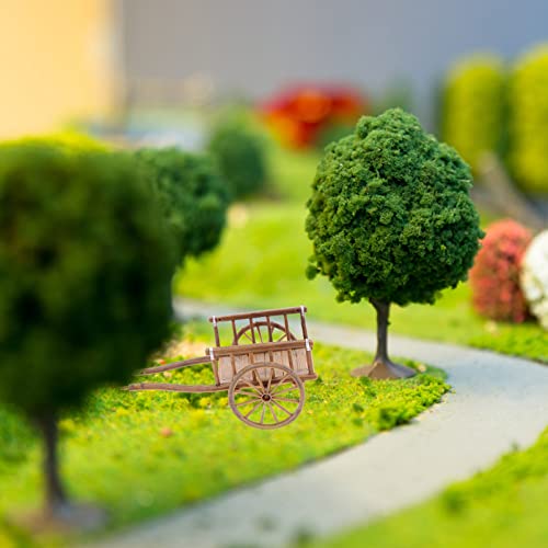 STOBOK 2Pcs Miniature Farming Cart Model Dollhouse Miniature Barrows Simulation Cart Ornaments Landscape Decorations Ancient Wagon Farm Tool Toys by STOBOK