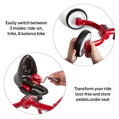Radio Flyer Triple Play Trike, Toddler Tricycle, Balance Bike and Ride-On, Ages 1-3 by Radio Flyer