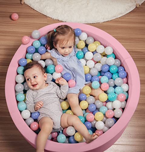 HOFISHÂ Foam BallÂ PitÂ forÂ ChildrenÂ Toddlers,BabyÂ PlaypenÂ BallÂ PoolÂ SoftÂ RoundÂ DesignedÂ EasyÂ toÂ CleanÂ orÂ Install,IdealÂ GiftÂ forÂ BabiesÂ InfantsÂ IndoorÂ andÂ OutdoorÂ Game- (BallsÂ NOTÂ Included) LightÂ Pink by HOFISH