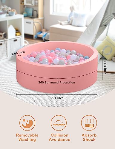 HOFISHÂ Foam BallÂ PitÂ forÂ ChildrenÂ Toddlers,BabyÂ PlaypenÂ BallÂ PoolÂ SoftÂ RoundÂ DesignedÂ EasyÂ toÂ CleanÂ orÂ Install,IdealÂ GiftÂ forÂ BabiesÂ InfantsÂ IndoorÂ andÂ OutdoorÂ Game- (BallsÂ NOTÂ Included) LightÂ Pink by HOFISH