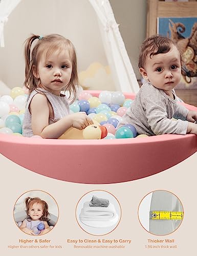 HOFISHÂ Foam BallÂ PitÂ forÂ ChildrenÂ Toddlers,BabyÂ PlaypenÂ BallÂ PoolÂ SoftÂ RoundÂ DesignedÂ EasyÂ toÂ CleanÂ orÂ Install,IdealÂ GiftÂ forÂ BabiesÂ InfantsÂ IndoorÂ andÂ OutdoorÂ Game- (BallsÂ NOTÂ Included) LightÂ Pink by HOFISH