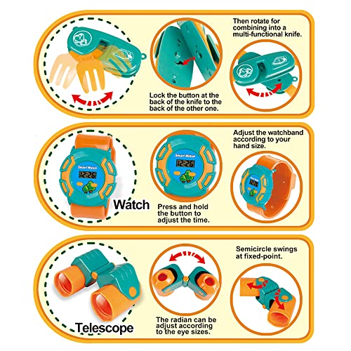 Aomola Kids Camping Set with Tent, Camping Gear Toy with Pretend Play Tent Outdoor Toys Birthday Gifts for 3 4 5 6 7 Year Old Boys Girls Toddlers 20 Pieces by Aomola